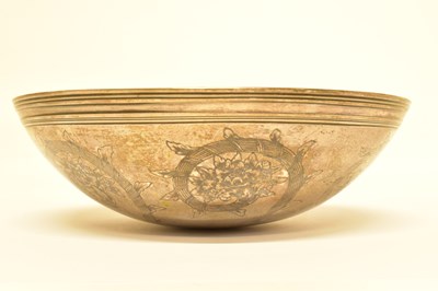 Lot 1292 - A niello silver bowl, decorated with repeating...