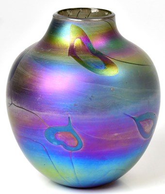 Lot 239 - JOHN DITCHFIELD; a lustre glass vase of...