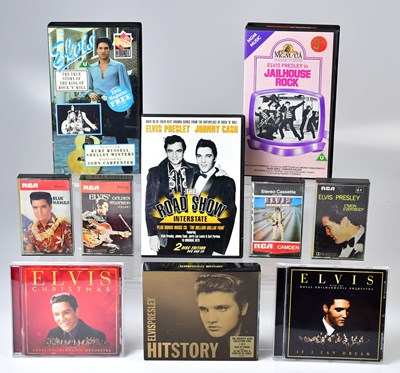 Lot 336 - ELVIS; a quantity of DVDs, VHS videos,...