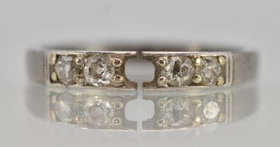 Lot 1230 - An 18ct white gold and platinum diamond five...