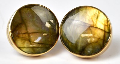 Lot 831 - DAVID SCOTT WALKER; a pair of 9ct yellow gold...