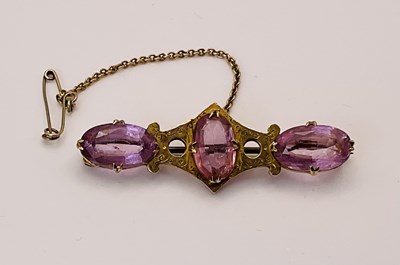 Lot 448 - An Edwardian yellow metal and pink tourmaline...