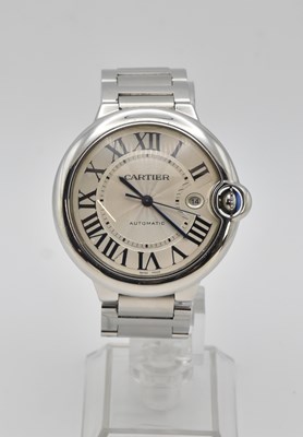 Lot 1616 - CARTIER; a boxed lady's automatic stainless...