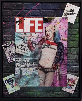 Lot 145 - MR SLY; an original glazed mixed media,...