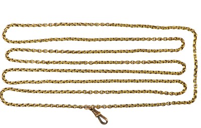 Lot 1009 - A vintage 9ct gold belcher link muff chain...
