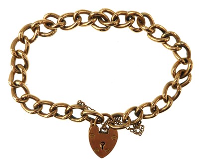 Lot 980 - A 9ct gold bracelet united with a 9ct gold...