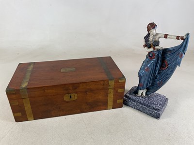 Lot 86 - A mahogany writing slope with brass inlaid...