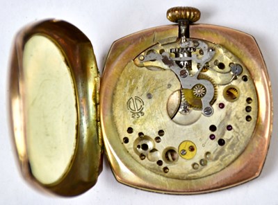 Lot 897 - A 9ct yellow gold wristwatch fob, lacking dial...