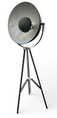 Lot 104 - A modern folding tripod industrial style spot...