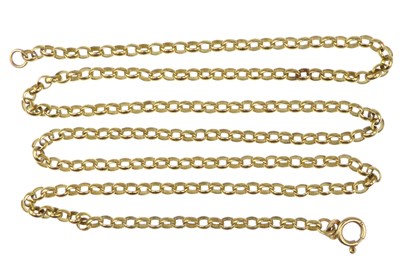 Lot 1012 - A 9ct gold belcher link necklace with hoop...