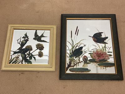 Lot 687 - A decorative wall mirror with hand painted...