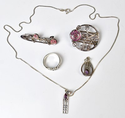 Lot 851 - Five pieces of Charles Rennie Mackintosh style...