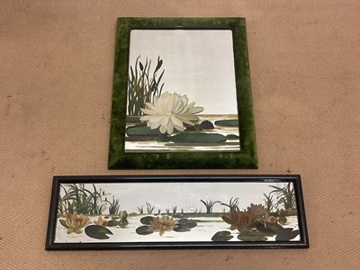 Lot 686 - Two decorative wall mirrors with hand painted...