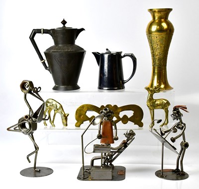 Lot 482 - Various metalware, including three sculptures...