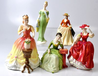 Lot 126 - ROYAL DOULTON; five figures of ladies,...
