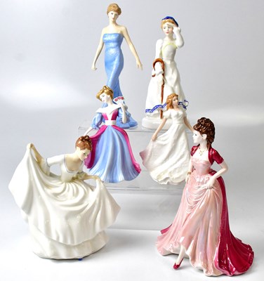 Lot 118 - ROYAL DOULTON; five figures of ladies,...