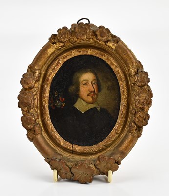 Lot 1052 - An 18th century oil on panel, small oval...