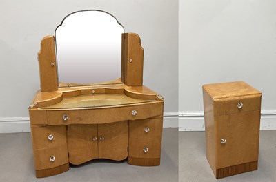 Lot 1104 - An Art Deco bird's eye maple dressing table,...