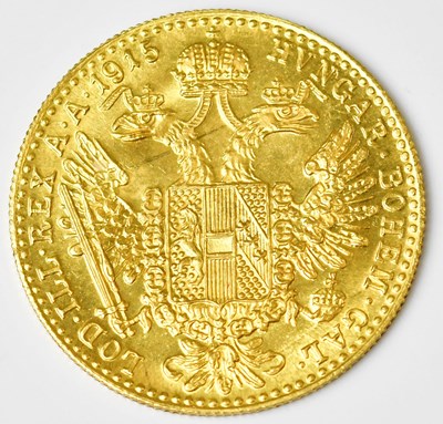 Lot 582 - A restrike gold ducat, 1915, approx. 3.6g.  ...