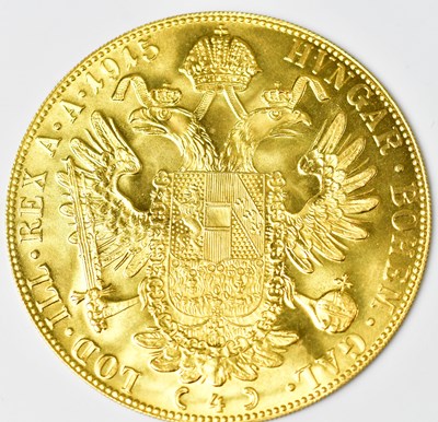 Lot 581 - A restrike four ducat gold coin, 1915, approx....