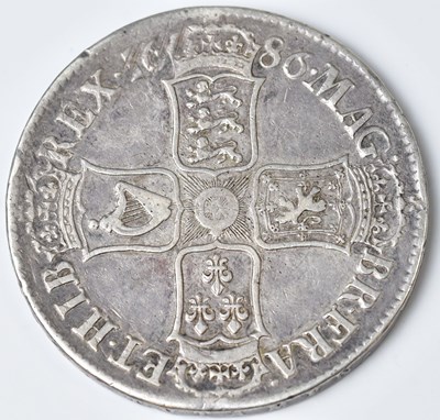 Lot 593 - A James II silver crown, 1686, approx. 30g....