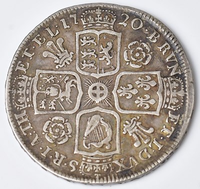 Lot 601 - A George II silver half-crown, 1720, approx....