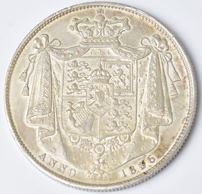 Lot 615 - A George IV silver half-crown, 1836, approx....