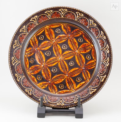 Lot 332 - JOHN POLLEX (born 1941); a slipware charger...