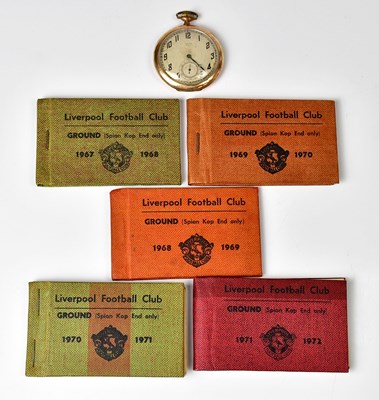 Lot 476 - LIVERPOOL FC; five season ticket booklets,...