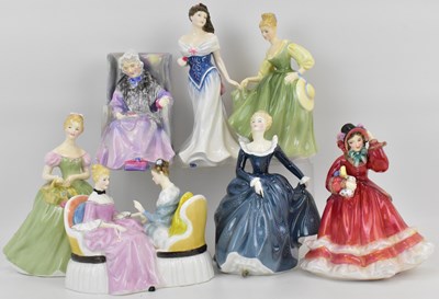 Lot 688 - ROYAL DOULTON; seven porcelain figures...
