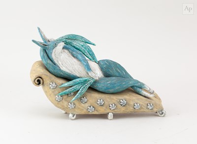 Lot 195 - ELEANOR BARTLEMAN; 'Blue Reclining Rabbit', a...