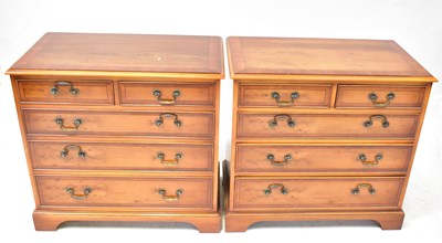 Lot 31 - A pair of Georgian-style chests of two short...