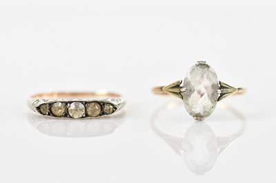 Lot 677 - A Victorian 9ct gold and silver dress ring set...