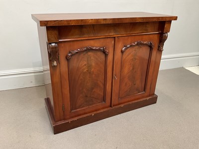 Lot 1106 - A 19th century mahogany two drawer side...