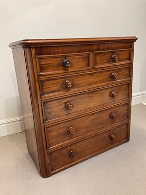 Lot 1088 - A 19th century mahogany chest of two short...