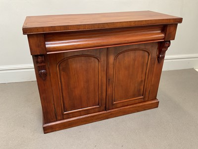 Lot 1105 - A 19th century mahogany single drawer side...