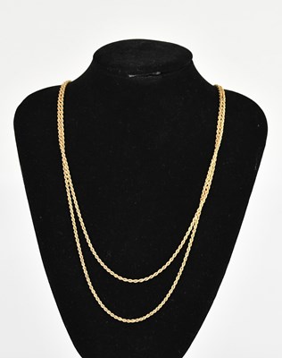 Lot 384 - A 9ct yellow gold twist link belcher chain,...