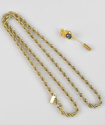 Lot 733 - A decorative gold plated and black opal set...