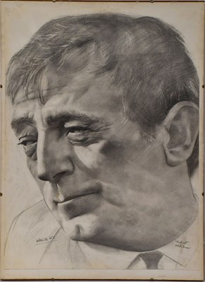 Lot 422 - SAM WALSH (1934-1989); pencil study, portrait...