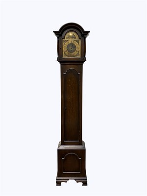 Lot 1175 - An oak longcase clock of smal proportions,...