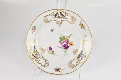 Lot 1475 - MEISSEN; a large porcelain dish, hand painted...