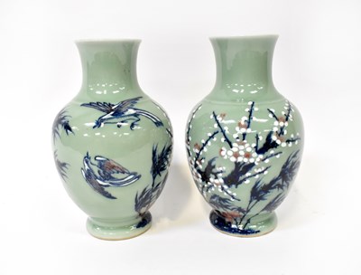 Lot 377 - A pair of Fukuyama period Japanese baluster...