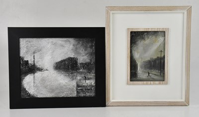 Lot 115 - W SCOTT; two oils of Northern industrial...