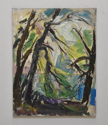 Lot 131 - MARY GASKELL (MAJOR); oil on board, abstract...