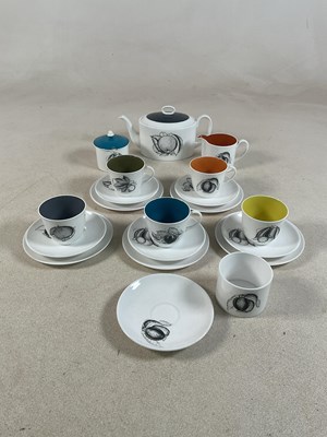 Lot 254 - SUSIE COOPER; a part teaset in the 'Black...