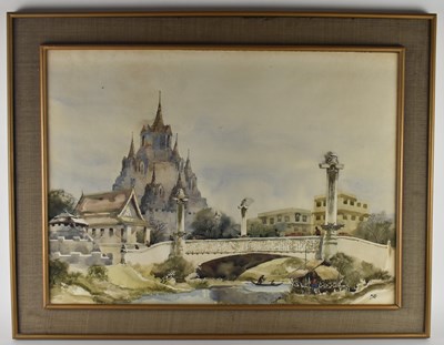Lot 198 - KID KOSOLAWAT (Thai, 1917-1988); watercolour,...