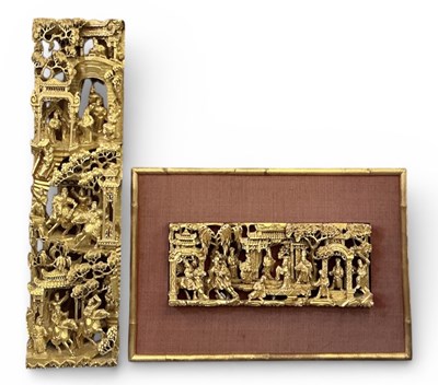 Lot 1029 - Two early 20th century Thai fret carved...