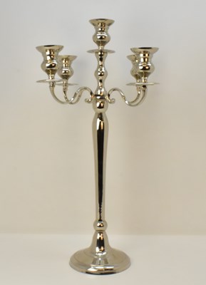 Lot 81 - A large stainless steel five-branch...