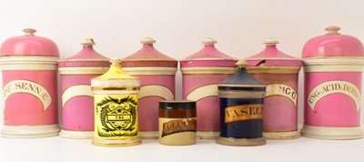 Lot 302 - Nine 19th century chemist shop apothecary...