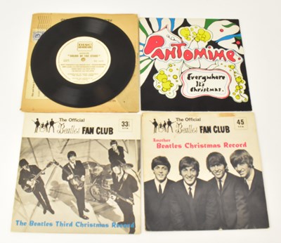 Lot 340 - THE BEATLES; three Fan Club Christmas singles...